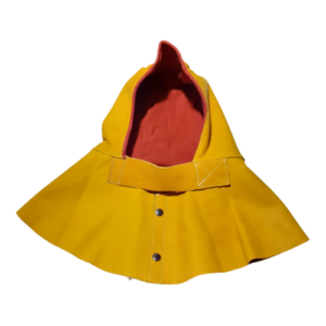 Capucha de cuero res amarillo con forro